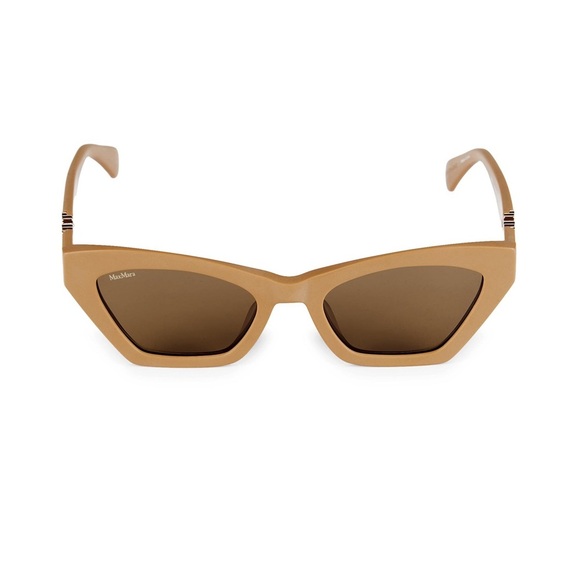 MaxMara Beige 52MM Cat Eye Sunglasses with Black Case. NWOT